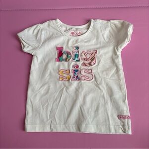 Ruffle Butts T Shirt Girls Embroidered " Big Sis" In Pink & Floral Size 3T